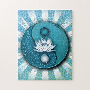 Puzzle Bleu Yin Yang Lotus