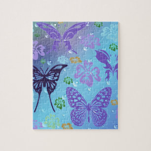 Puzzle Bleus jolie papillons