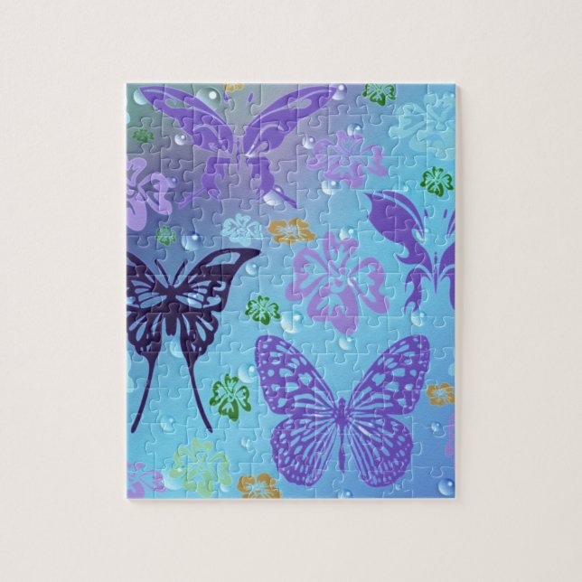 Puzzle Bleus jolie papillons (Vertical)