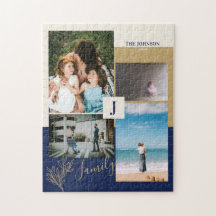Bloc de couleur moderne Family Photo Collage Puzzl
