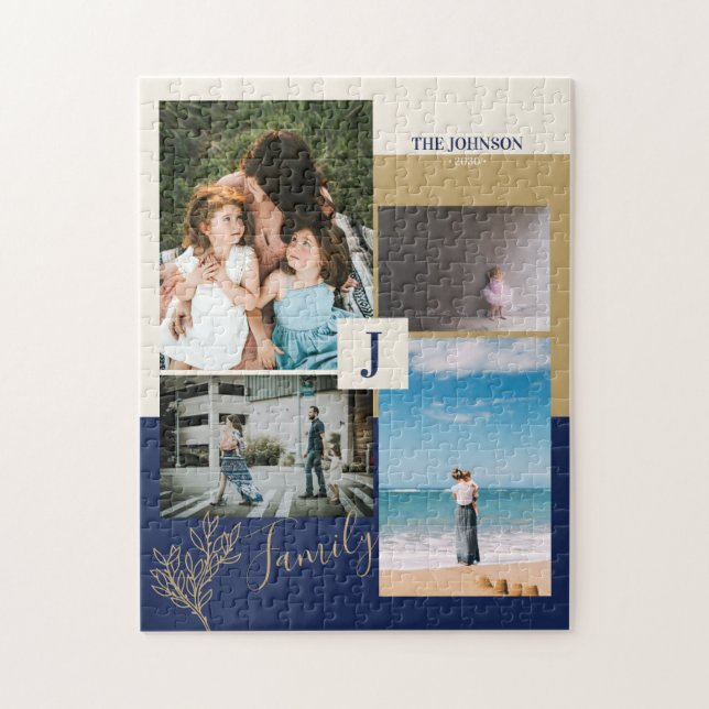 Puzzle Bloc de couleur moderne Family Photo Collage Puzzl (Vertical)
