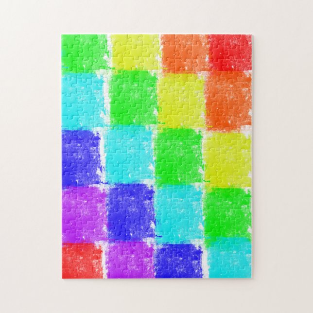 Puzzle Blocs de couleur arc-en-ciel modernes (Vertical)