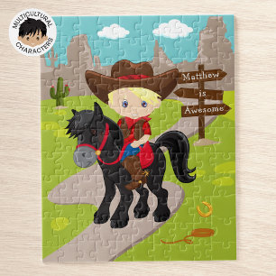 Puzzle Blonde personnalisées Cowboy