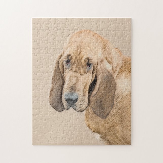 Puzzle Bloodhound Peinture - Joli chien d'origine art (Vertical)