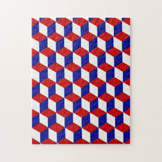Puzzle - Bloquer l'illusion en rouge, blanc et ble