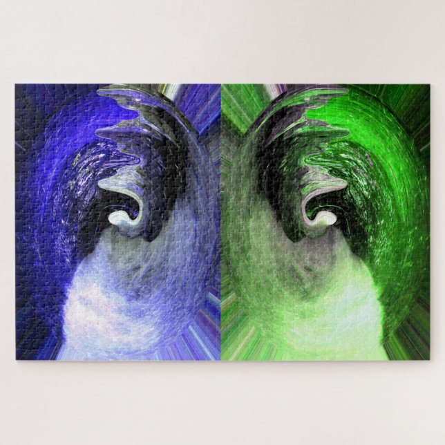 Puzzle Blue and green planets art (Horizontal)