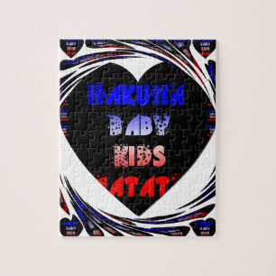 Puzzle Blue Black Hakuna Matata Baby Kids Design.png