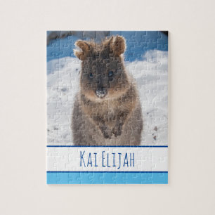 Puzzle Blue Boys Kids Quokka Beach Personnalisé