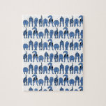 Puzzle Blue Dog Butts Pattern<br><div class="desc">A row of 6 blue dogs showing off their cute butts in a repeating pattern.</div>
