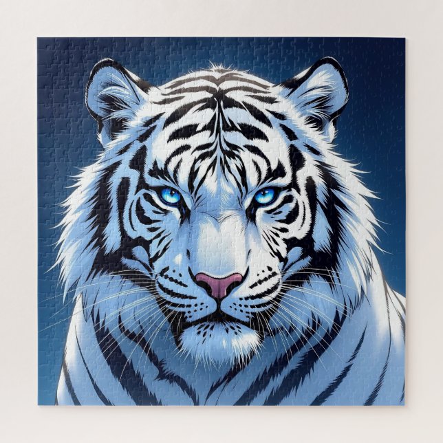 Puzzle Blue eyed White Tiger (Vertical)