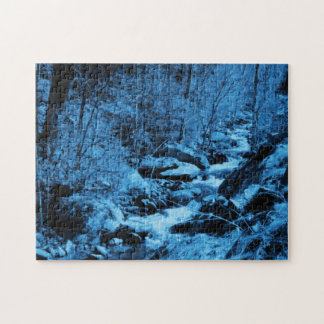 Puzzle Blue Flower Brook Abstrait Imaginaire Art