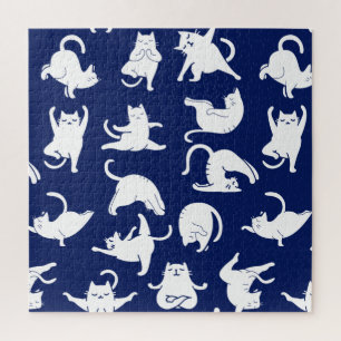Puzzle Blue Funny Chat En Yoga Sports