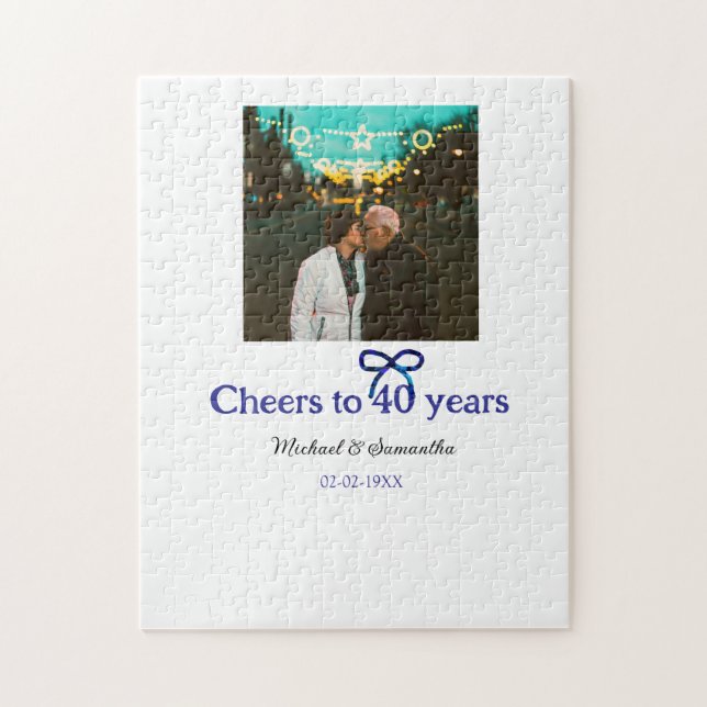 Puzzle Blue g bow salue à 40 ans mariage (Vertical)