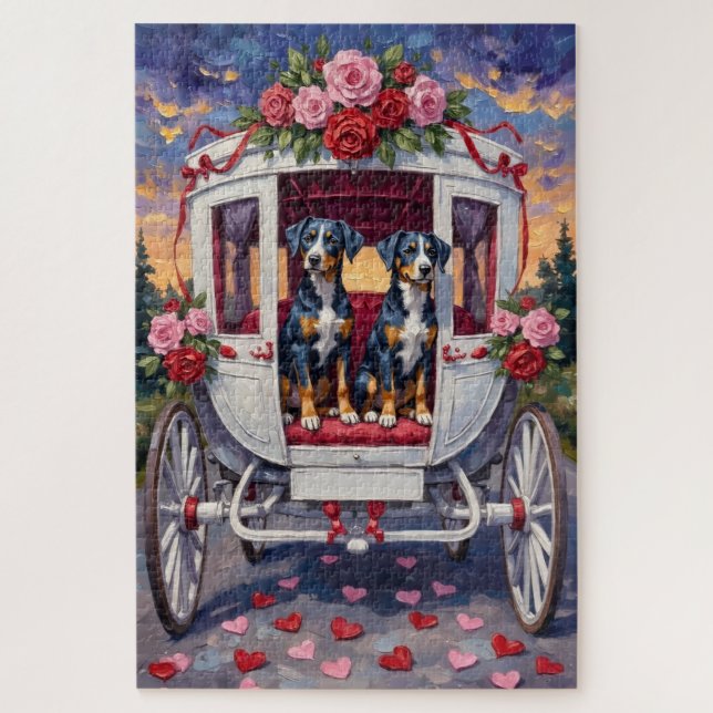 Puzzle Blue Heeler Dog Valentine's Day (Vertical)