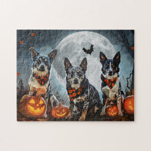 Puzzle Blue Heeler Halloween Épouvantable