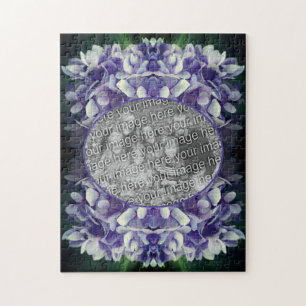 Puzzle Blue Hydrangea Petals Frame Ajouter Votre Photo