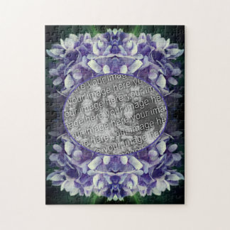 Puzzle Blue Hydrangea Petals Frame Ajouter Votre Photo