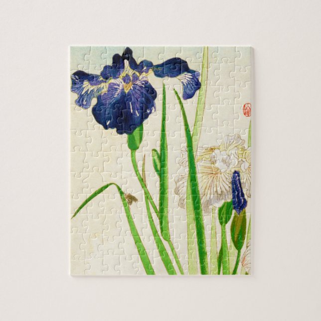 Puzzle Blue Iris - imprimé japonais aquarelle (Vertical)