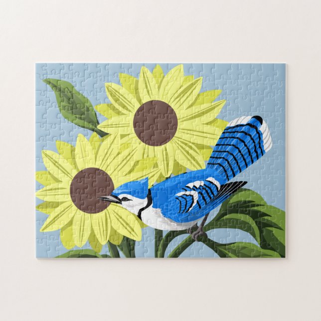 Puzzle Blue Jay (Horizontal)