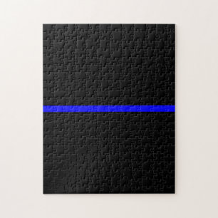 Puzzle Blue Line mince symbolique sur le noir solide