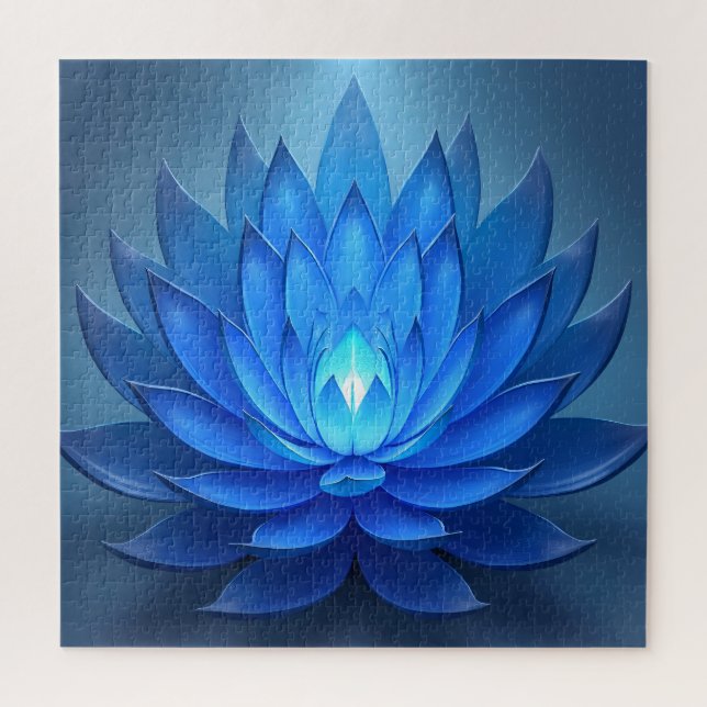 Puzzle Blue Lotus Flower Spirituel Zen Art (Vertical)