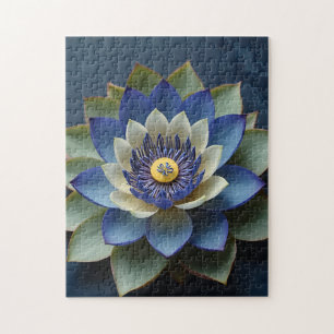 Puzzle Blue Lotus Flower Spirituel Zen Art