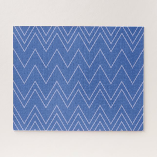 Puzzle Blue, moderne, simple, cool, trendy zigzag (Horizontal)
