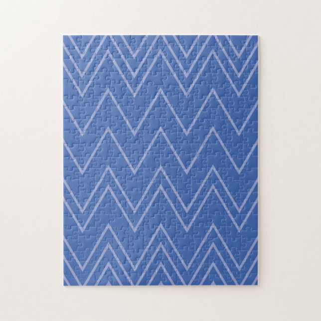 Puzzle Blue, moderne, simple, cool, trendy zigzag (Vertical)