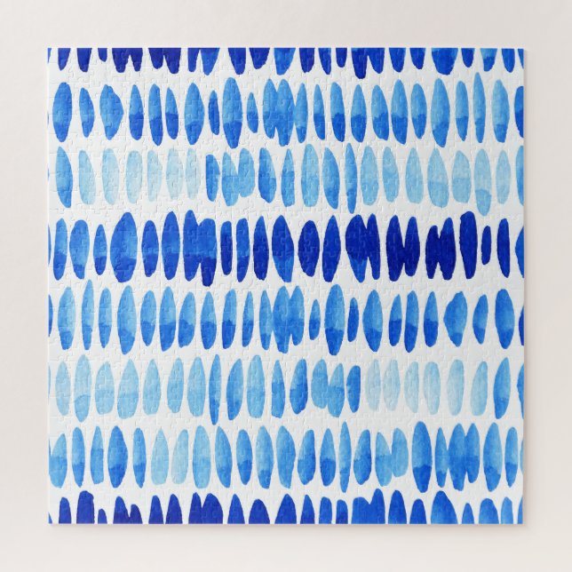 Puzzle Blue Raindrops : Aquarelle sans couleur Abstrait (Vertical)