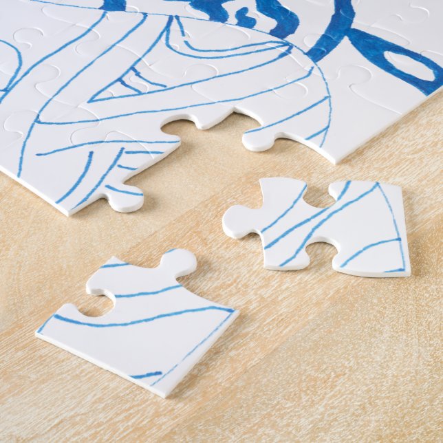 Puzzle "Blue Sketch" Art Abstrait (Côté)