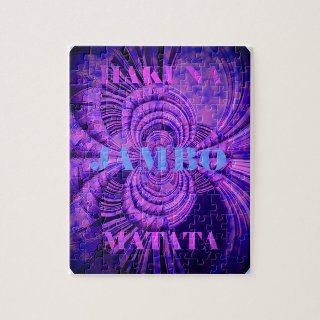 Puzzle Blue Sky Hakuna Matata Kenya Giraffe Tissé Art C (Vertical)