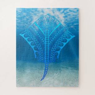 Puzzle Blue Tribal Stingray