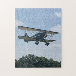 Puzzle Blue Waco Avion Photo Famille Nuit