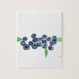 Puzzle Blueberries fruits kitchen watercolor nature 