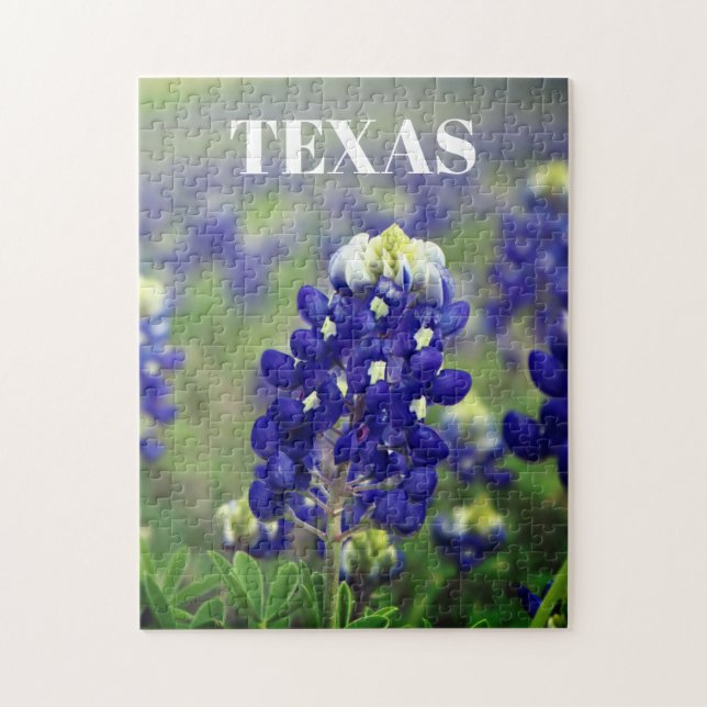 Puzzle Bluebonnets Fleurs Bleues Texas Texan Floral (Vertical)