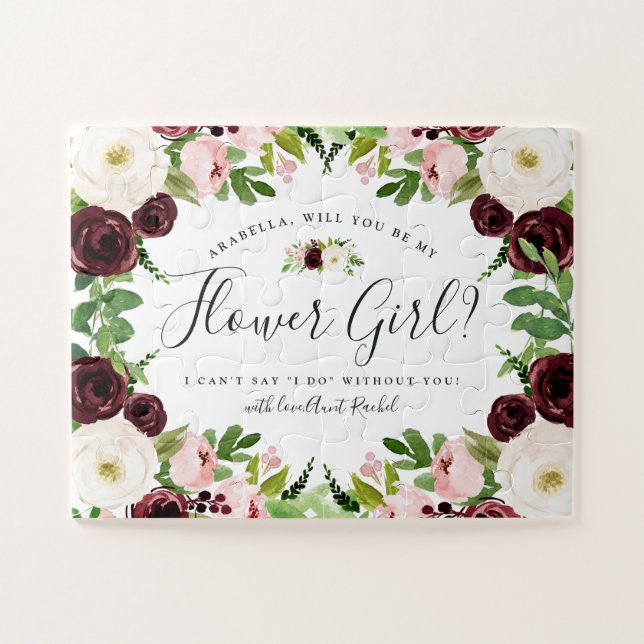 Puzzle Blush Romance | Personnalisé Soyez Ma Fille Fleur (Horizontal)