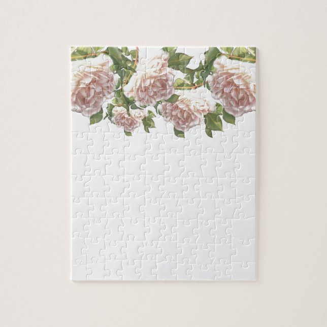 Puzzle Blushing Ivory Peach Rose (Vertical)