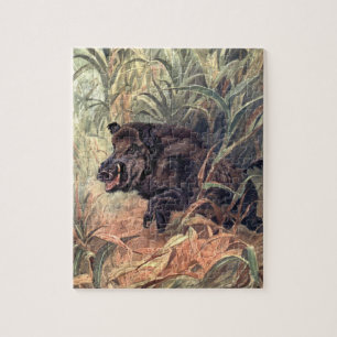 Puzzle Boar indien d'animaux sauvages vintages par Winifr