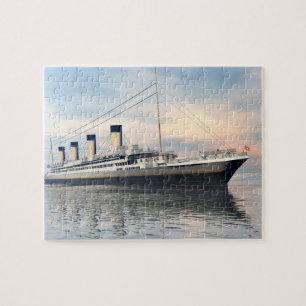 Puzzle boat_titanic_close_water_waves_sunset_pink_standar
