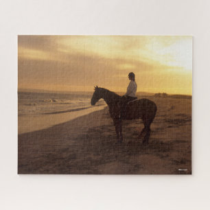 Puzzle Bob Langrish Cheval et Rider sur la plage au cou