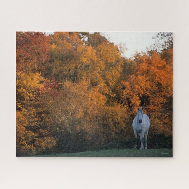 Puzzle Bob Langrish Gray Warmblood Horloge debout Automne (Horizontal)