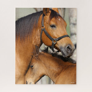Puzzle Bob Langrish Quarter Cheval Mare et poulain