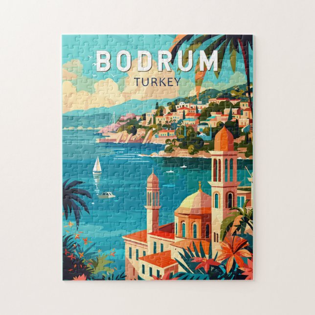 Puzzle Bodrum Turquie Travel Art Vintage (Vertical)