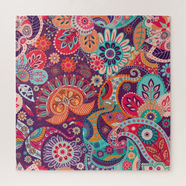 Puzzle Bohemian Boho MOD Hippy Chic Flower Pattern (Vertical)