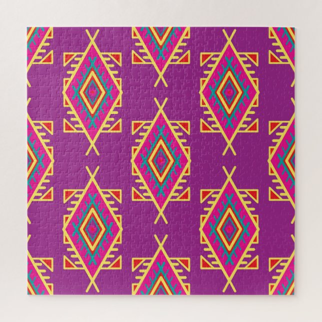 Puzzle Boho Chic : Ornement Ethnique Sans Seamless (Vertical)