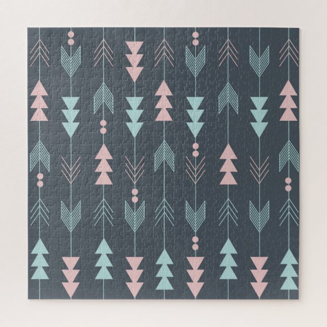 Puzzle Boho de style bohème : Motif ethnique sans peau (Vertical)