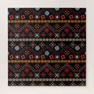 Puzzle Boho Ethnique : Tribal Coloré Sans Couleur.