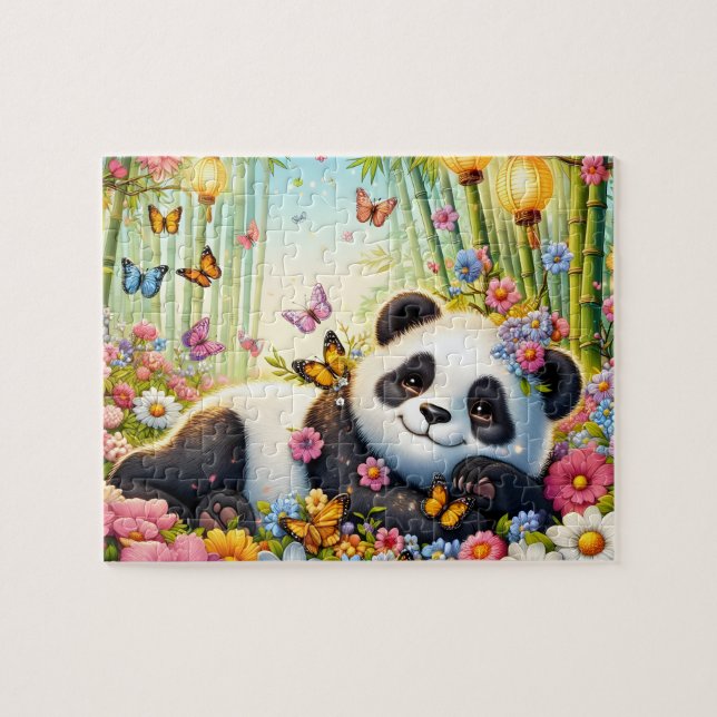 Puzzle Boho Floral Panda (Horizontal)