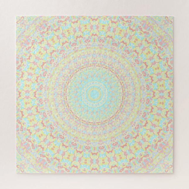 Puzzle Boho Hippie Trippy Super coloré Pastel Mandala (Vertical)