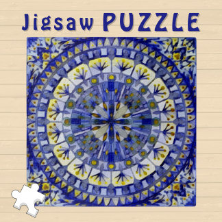 Puzzle Boho Mosaic Carreaux Marine Eau bleue -